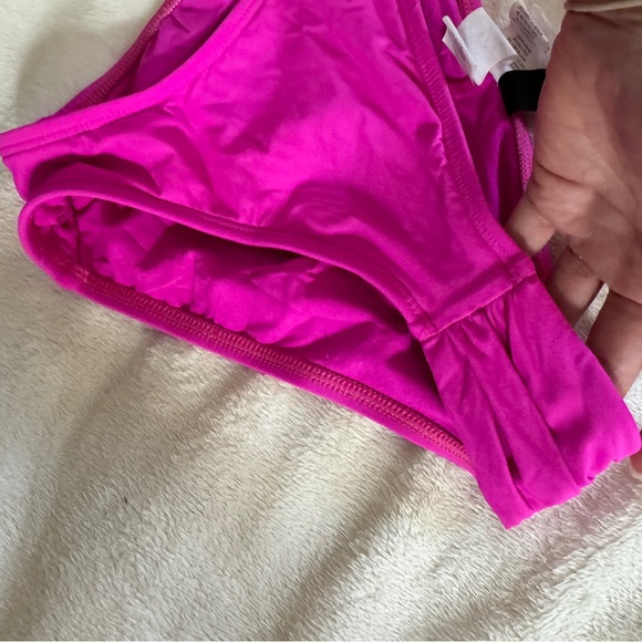 La Blanca Bikini 6 Gathered Hot Pink Swimsuit 2 Piece Set Bathing Suit S/M - Picture 7 of 10